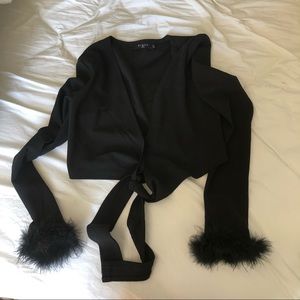 Nasty Gal Black Tie Top